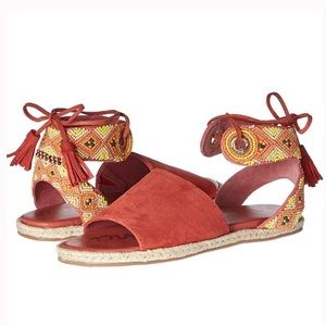 New Sam Edelman Shae Beaded Sandals Espadrille